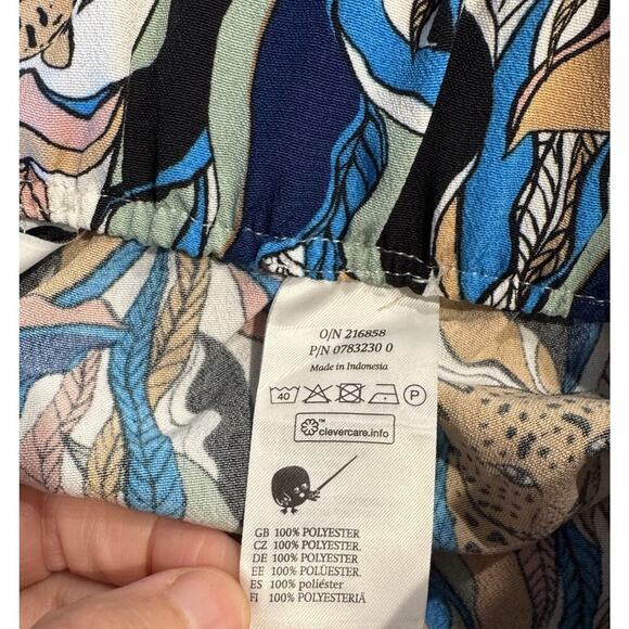 Monki Womens Size 40 Wide Leg Crop Pants Trousers Safari Leopard Colorful Artsy - Picture 9 of 10